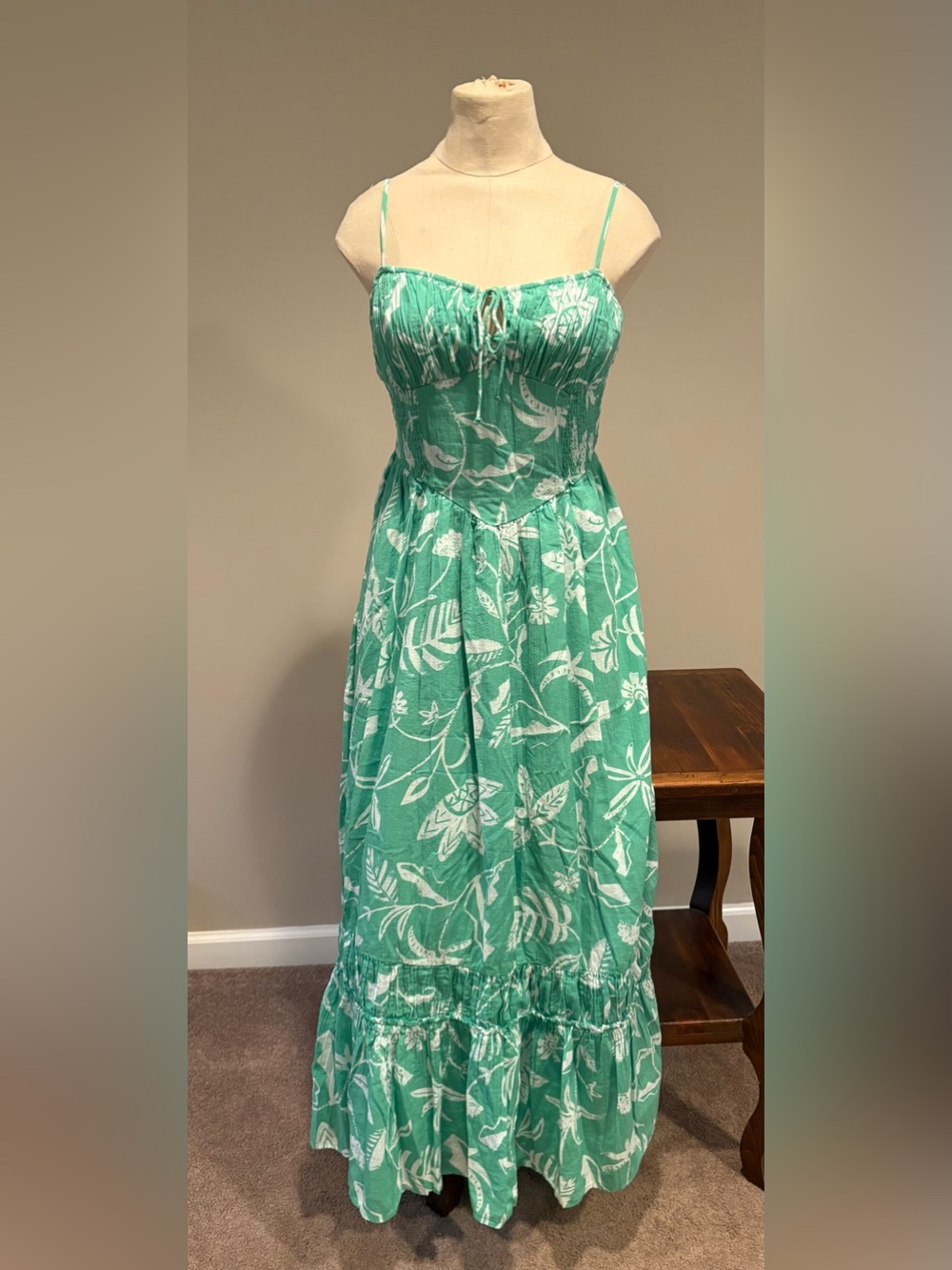 American Eagle Corset Tiered Midi Dress Size S